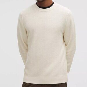 Lululemon Men's Textured Knit Crewneck Sweater - Light Ivory Size Medium